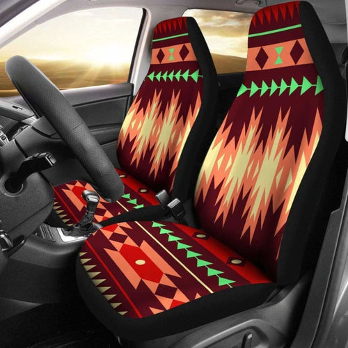 Burgundy Aztec Pattern Seat Covers