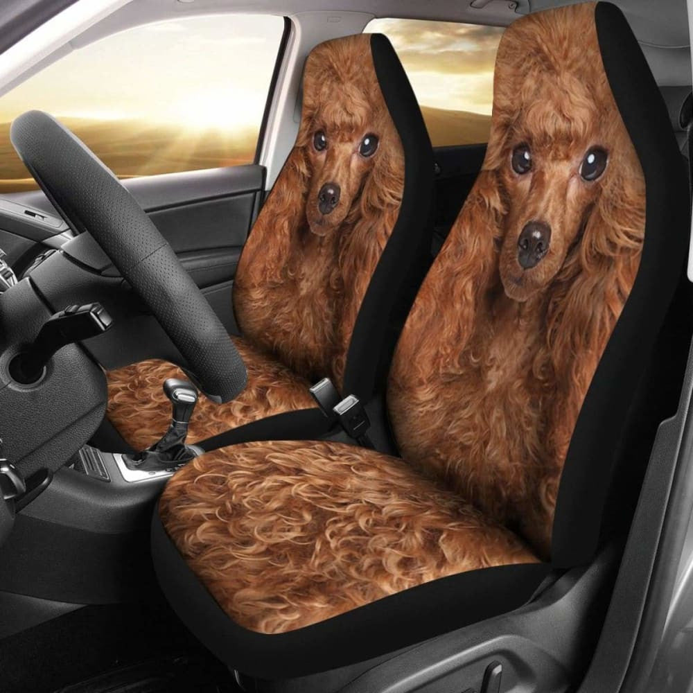 Poodle Car Seat Covers Funny Dog Face