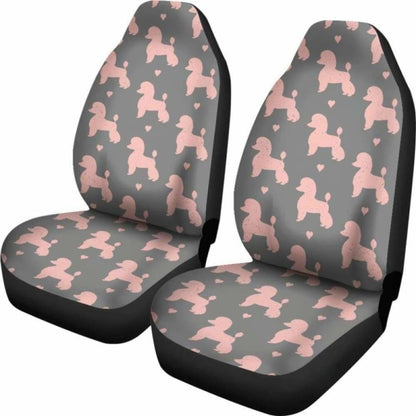 Poodle Pink Patterns Car Seat Covers