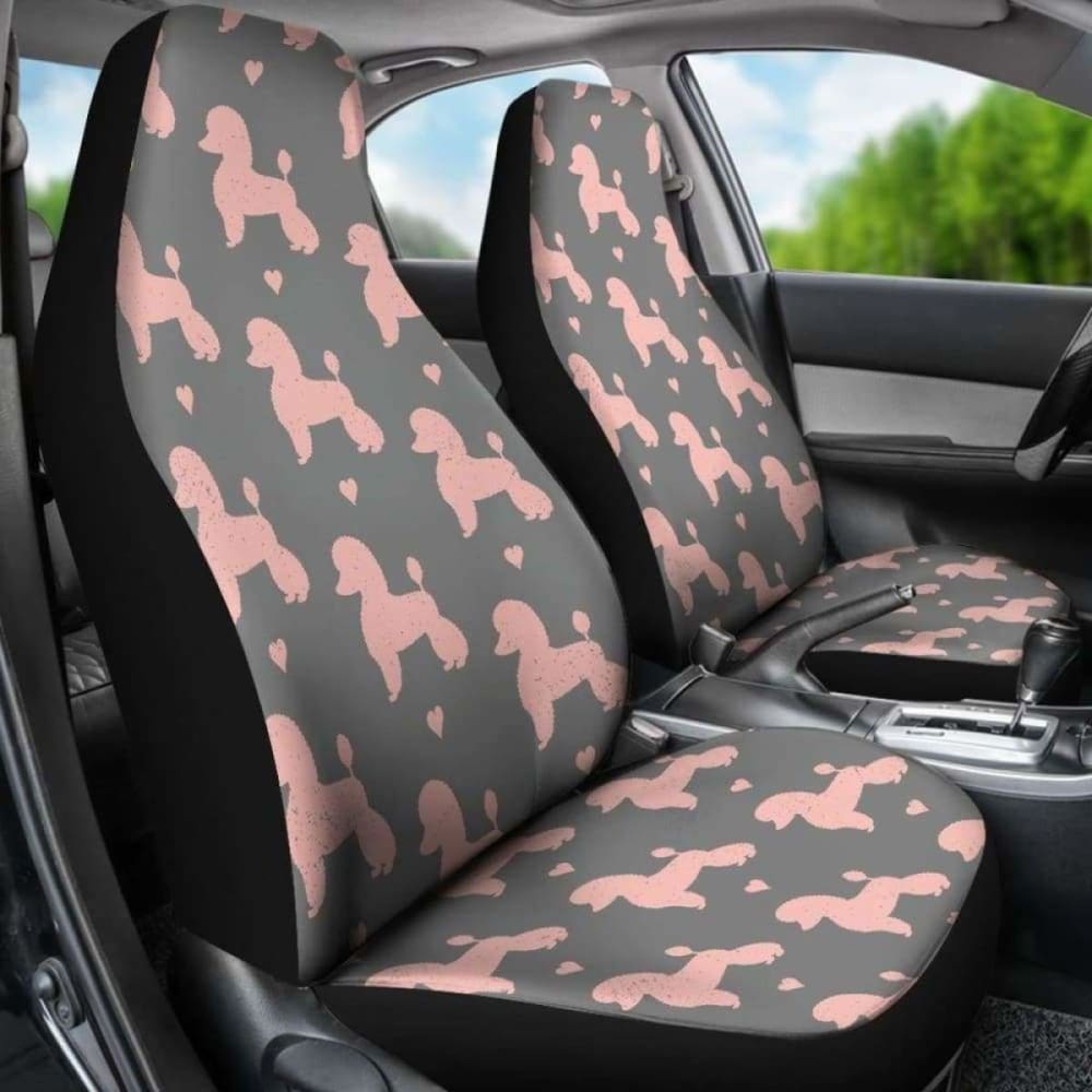 Poodle Pink Patterns Car Seat Covers