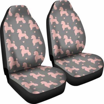 Poodle Pink Patterns Car Seat Covers