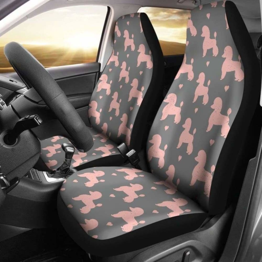 Poodle Pink Patterns Car Seat Covers