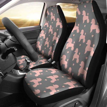 Poodle Pink Patterns Car Seat Covers