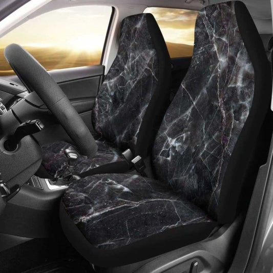 Dark Grey Stone Marble Car Seat Covers