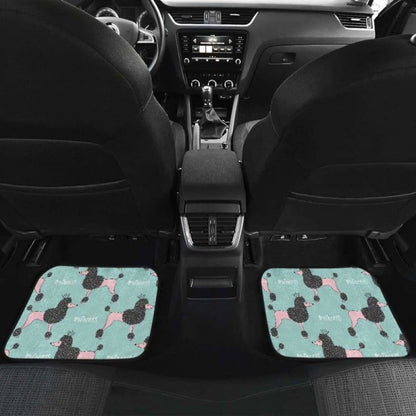 Poodle Dog Green Background Front And Back Car Mats