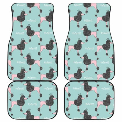 Poodle Dog Green Background Front And Back Car Mats