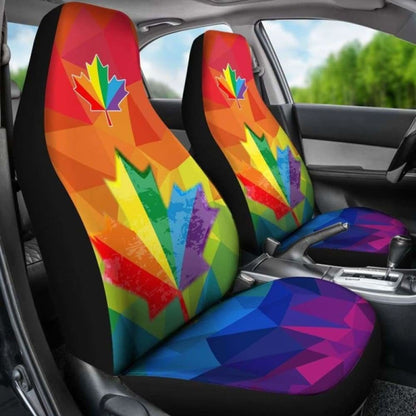 Canada Car Seat Covers Maple Leaf Lgbt Pride (Set Of Two)