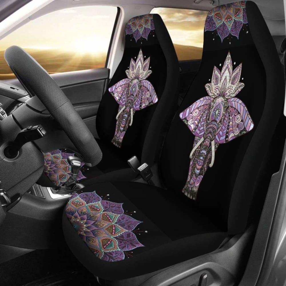 Elephant With Flowers Car Seat Covers Amazing