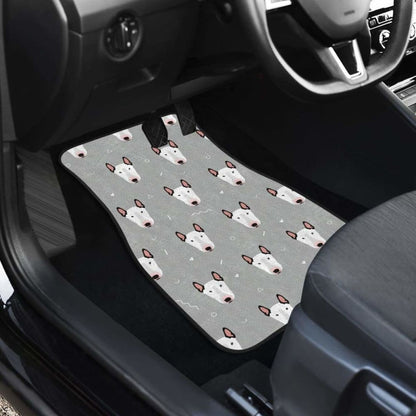 Bull Terrier Pattern Print Design  Front And Back Car Mats
