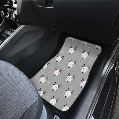 Bull Terrier Pattern Print Design  Front And Back Car Mats