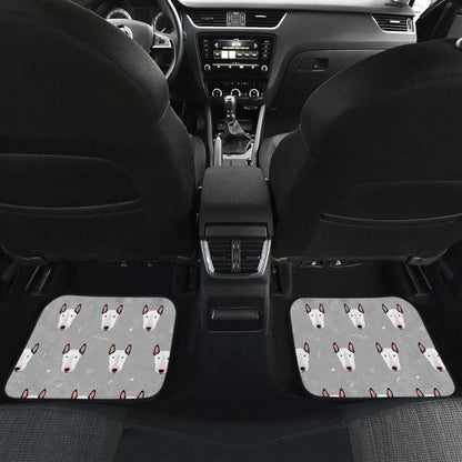 Bull Terrier Pattern Print Design  Front And Back Car Mats