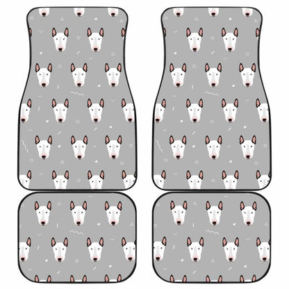Bull Terrier Pattern Print Design  Front And Back Car Mats