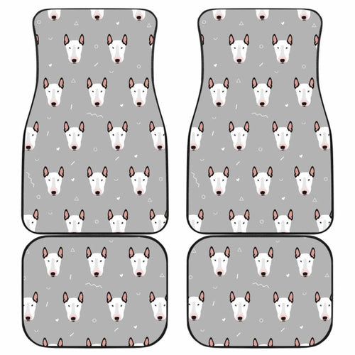 Bull Terrier Pattern Print Design  Front And Back Car Mats