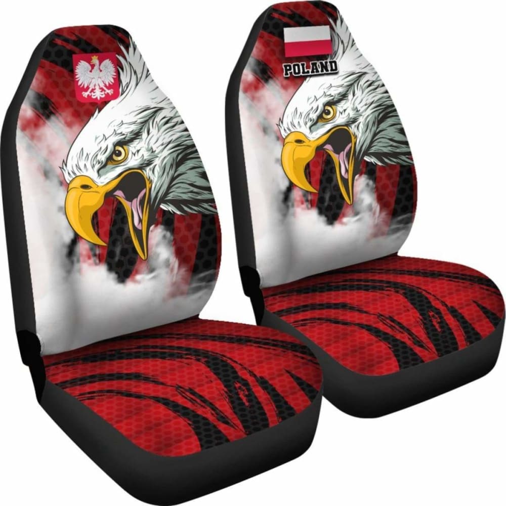 Poland Car Seat Covers Polish White Eagle Powerful