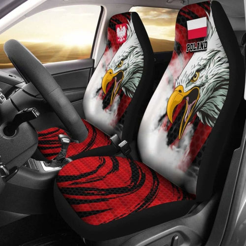 Poland Car Seat Covers Polish White Eagle Powerful