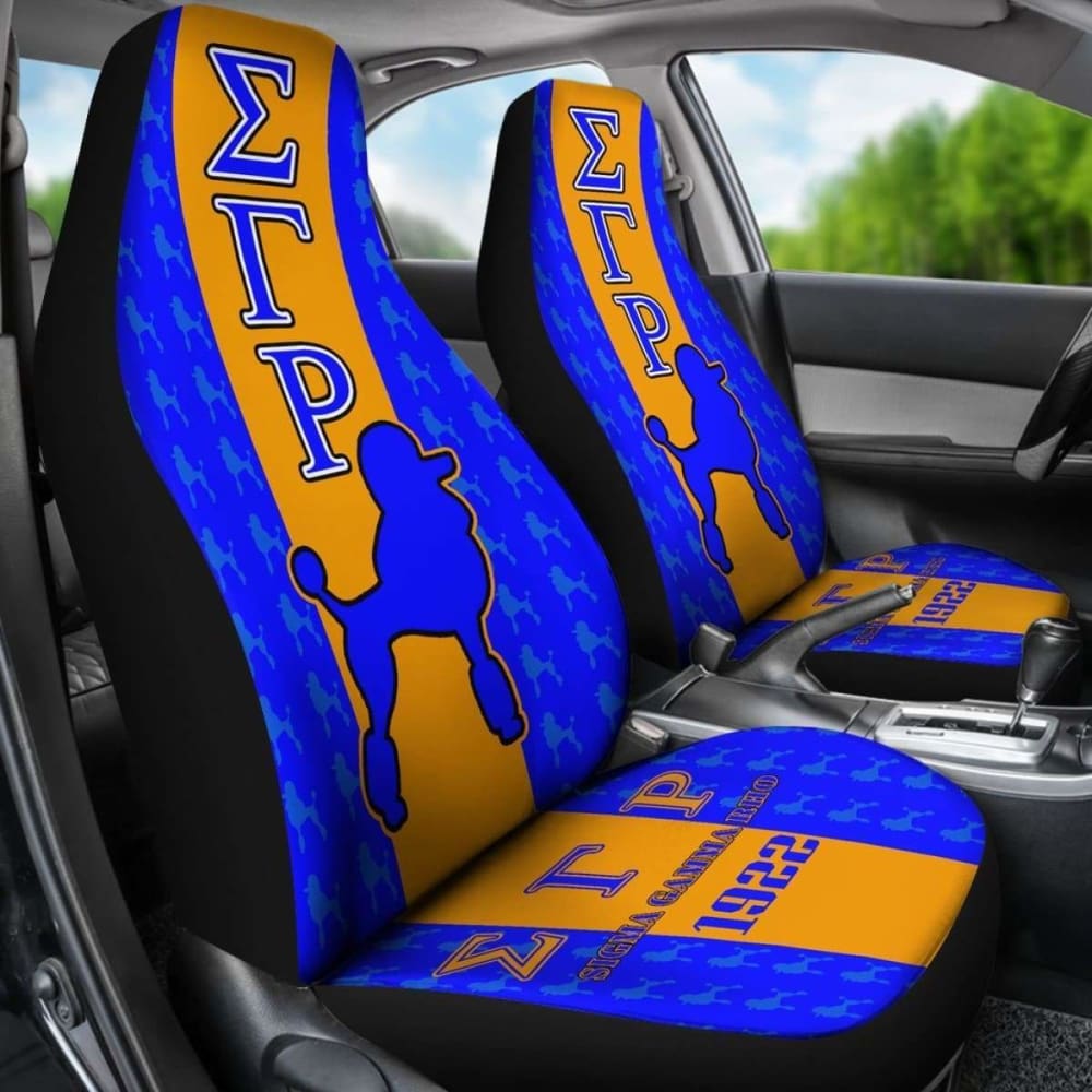 African Car Seat Covers - Sigma Gamma Rho Poodle Symbol -