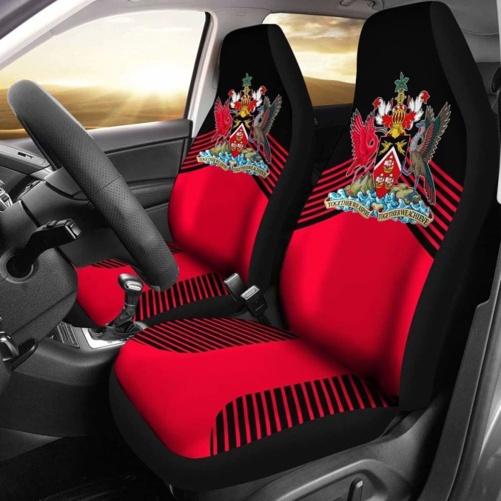 Trinidad And Tobago Black Coat Of Arms Car Seat Covers