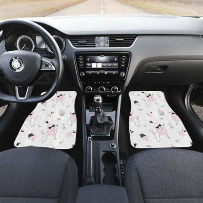Poodle Dog Rose Cake Pattern Front And Back Car Mats