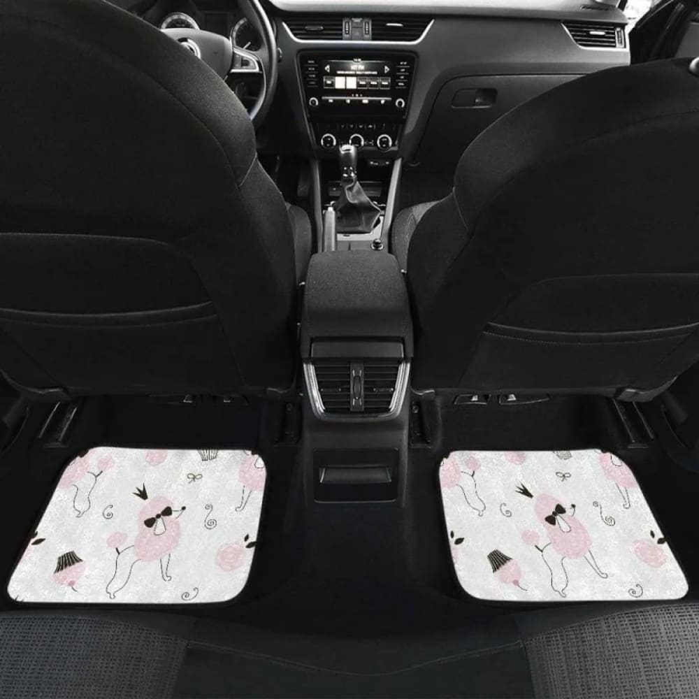 Poodle Dog Rose Cake Pattern Front And Back Car Mats