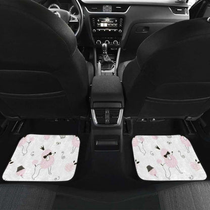 Poodle Dog Rose Cake Pattern Front And Back Car Mats