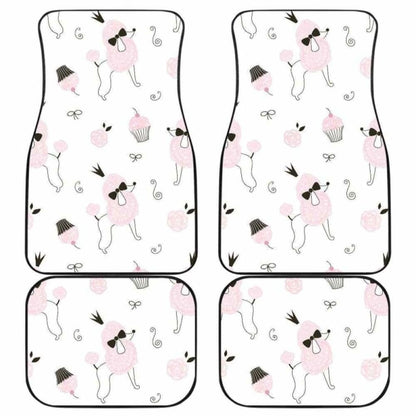Poodle Dog Rose Cake Pattern Front And Back Car Mats
