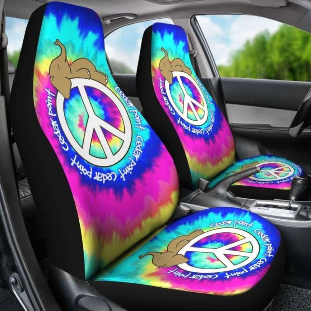 Elephant Peace Tie Dye Car Seat Covers