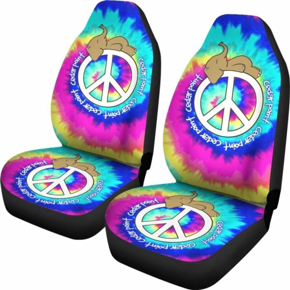 Elephant Peace Tie Dye Car Seat Covers