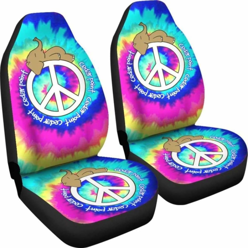 Elephant Peace Tie Dye Car Seat Covers