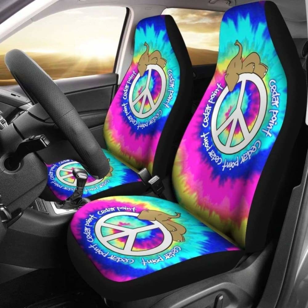 Elephant Peace Tie Dye Car Seat Covers
