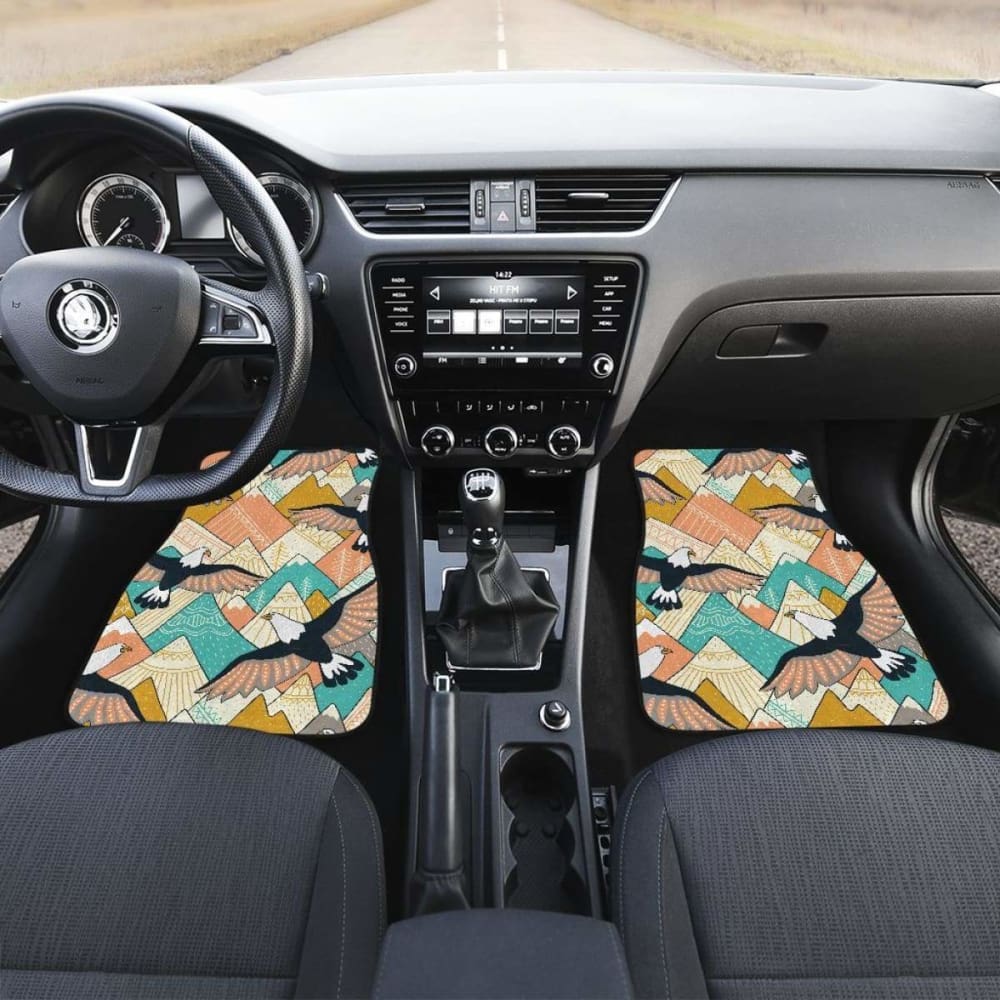 Eagle Pattern Print Design  Front And Back Car Mats