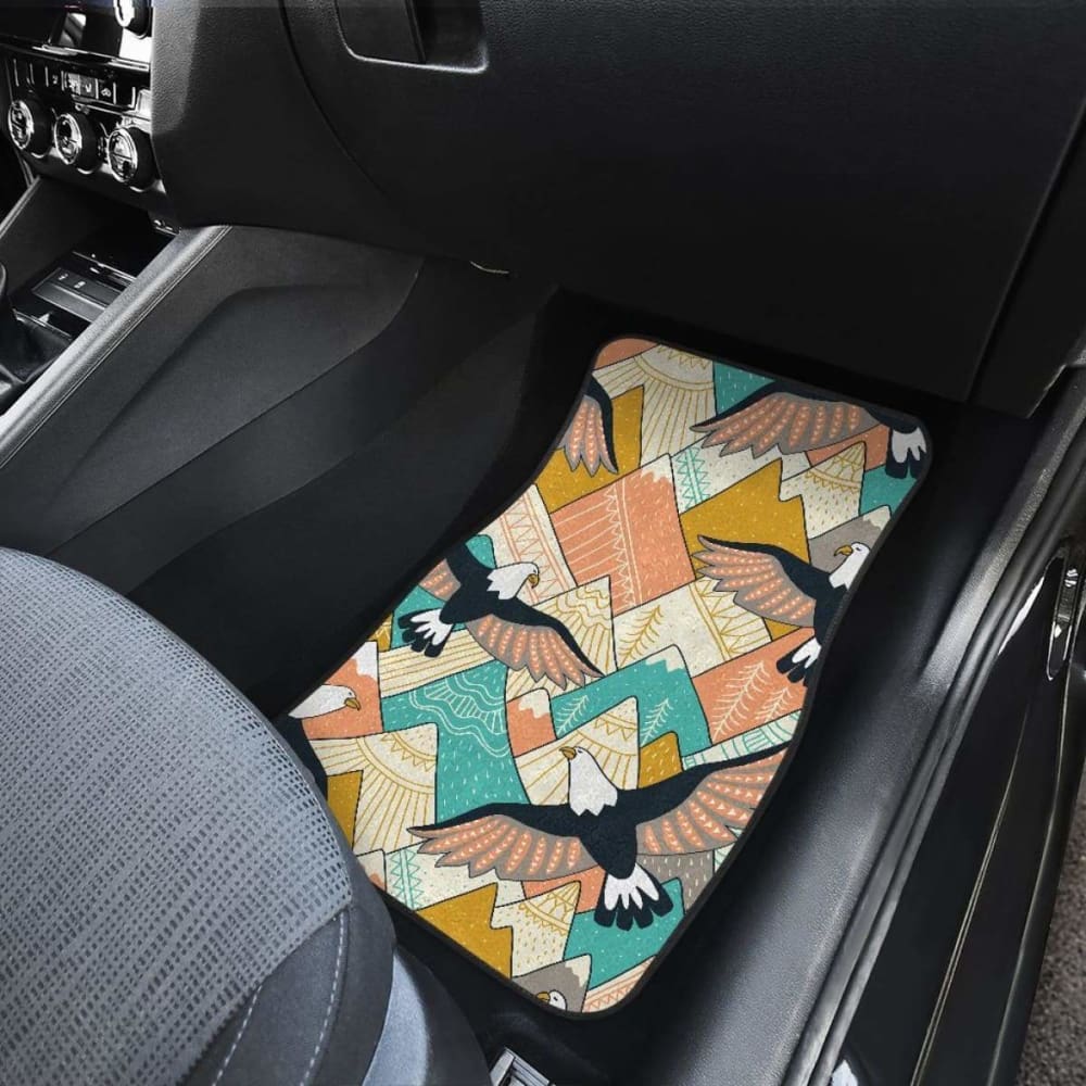 Eagle Pattern Print Design  Front And Back Car Mats