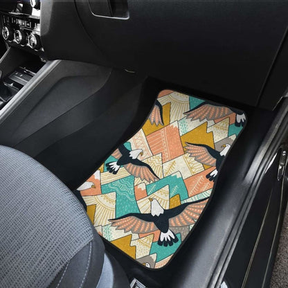 Eagle Pattern Print Design  Front And Back Car Mats