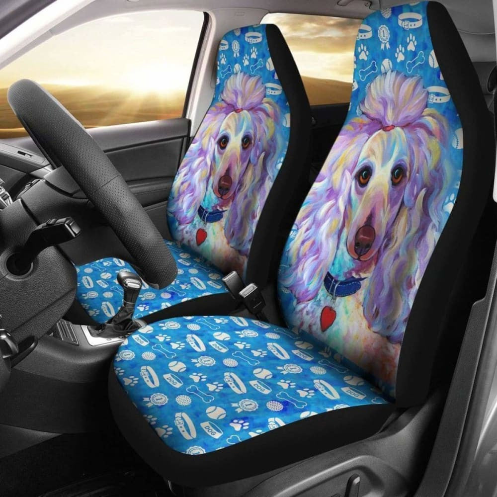 Cute Poodle Dog Car Seat Covers