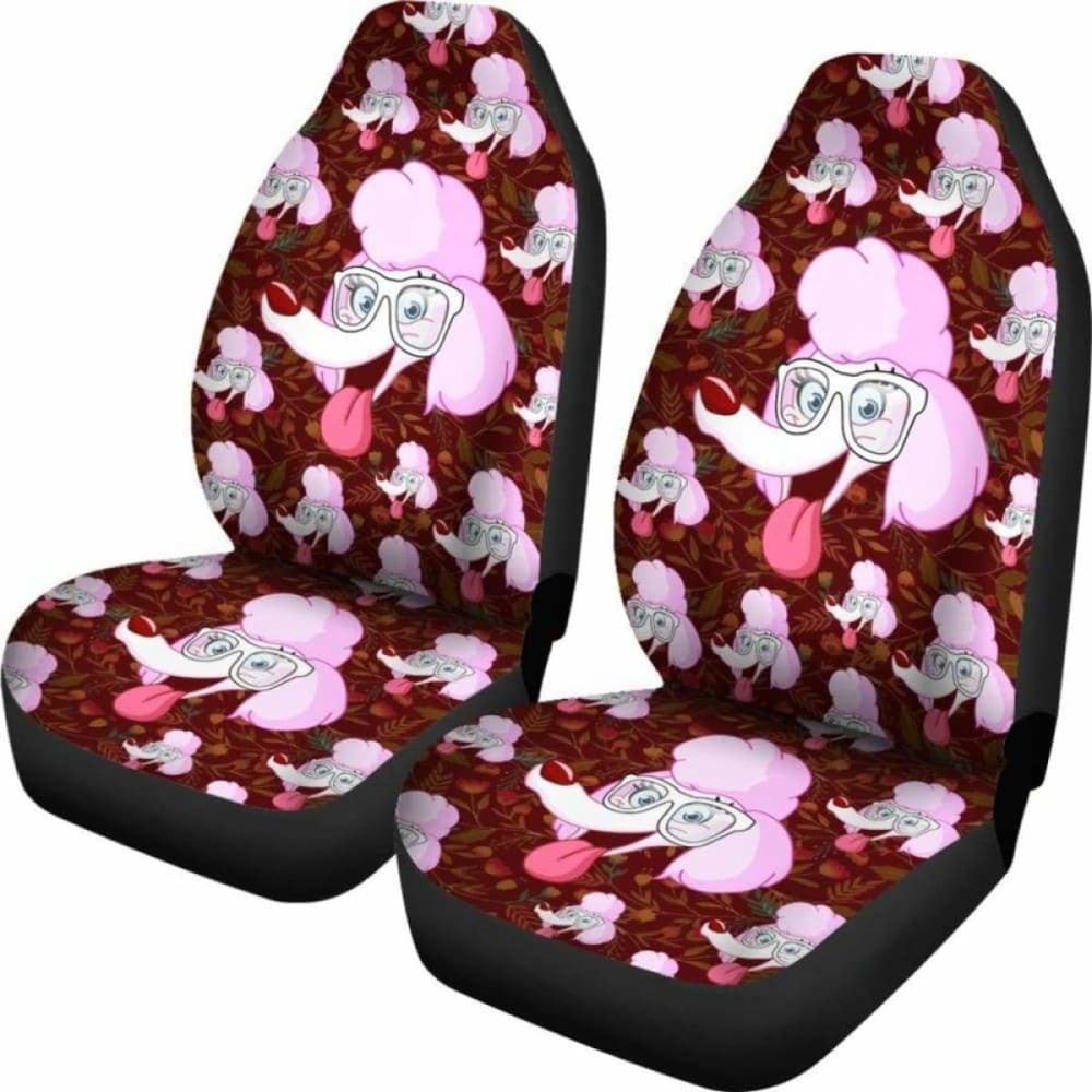 Poodle Glass Art Car Seat Covers