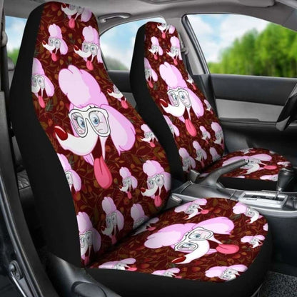 Poodle Glass Art Car Seat Covers