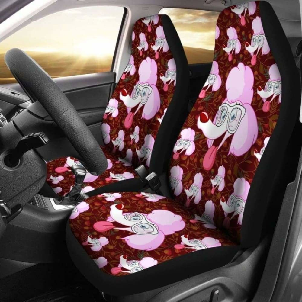 Poodle Glass Art Car Seat Covers