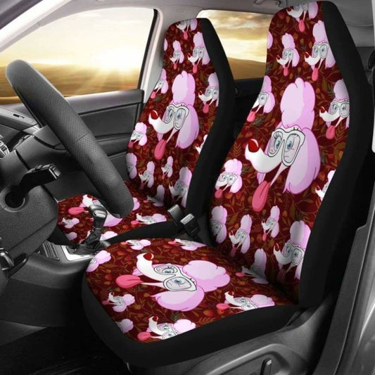 Poodle Glass Art Car Seat Covers