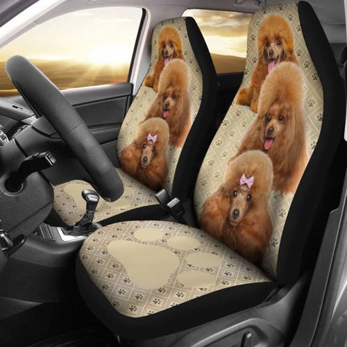 Poodle Dog Car Seat Covers Funny Decor Your Car