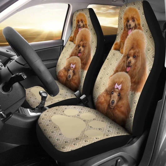 Poodle Dog Car Seat Covers Funny Decor Your Car