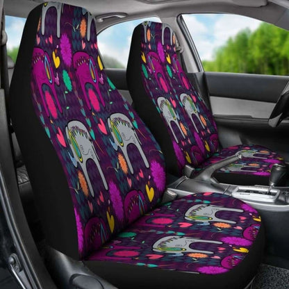Elephant Hearts And Flowers Car Seat Cover