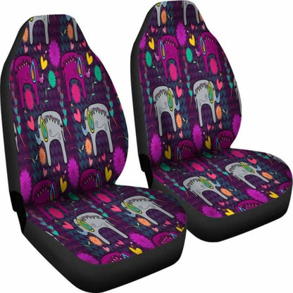 Elephant Hearts And Flowers Car Seat Cover