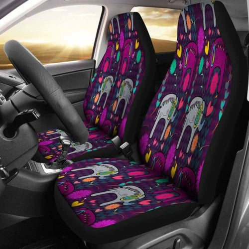 Elephant Hearts And Flowers Car Seat Cover