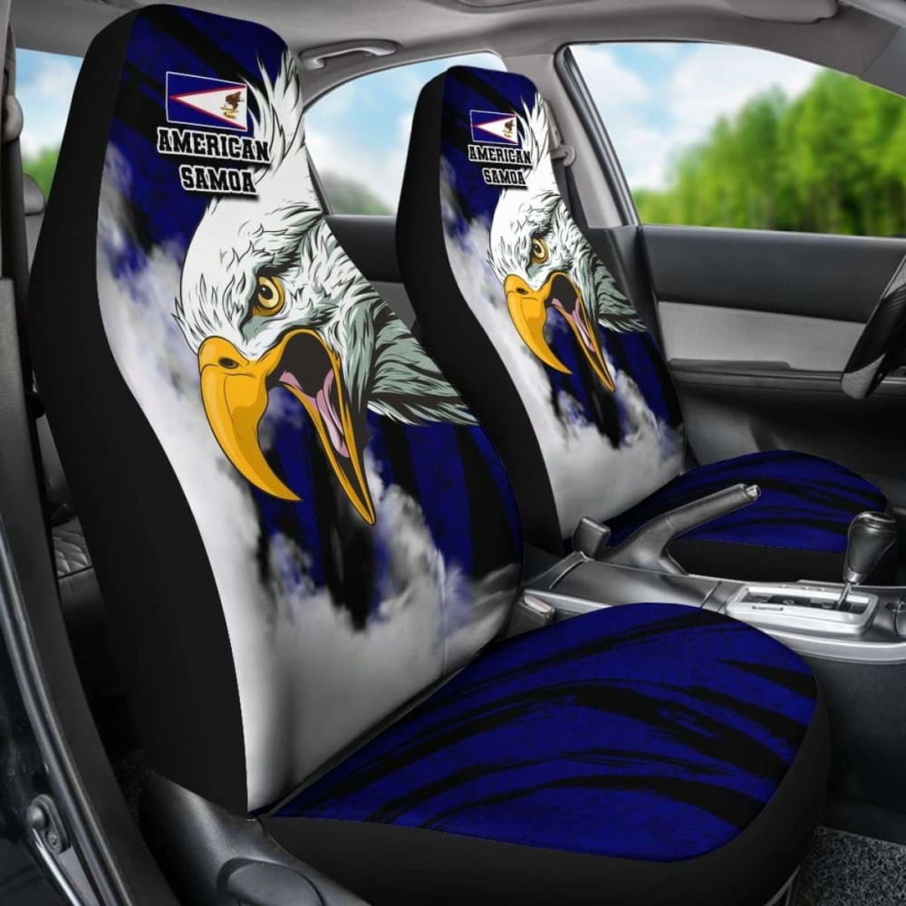 American Samoa Car Seat Covers Bald Eagle Powerful