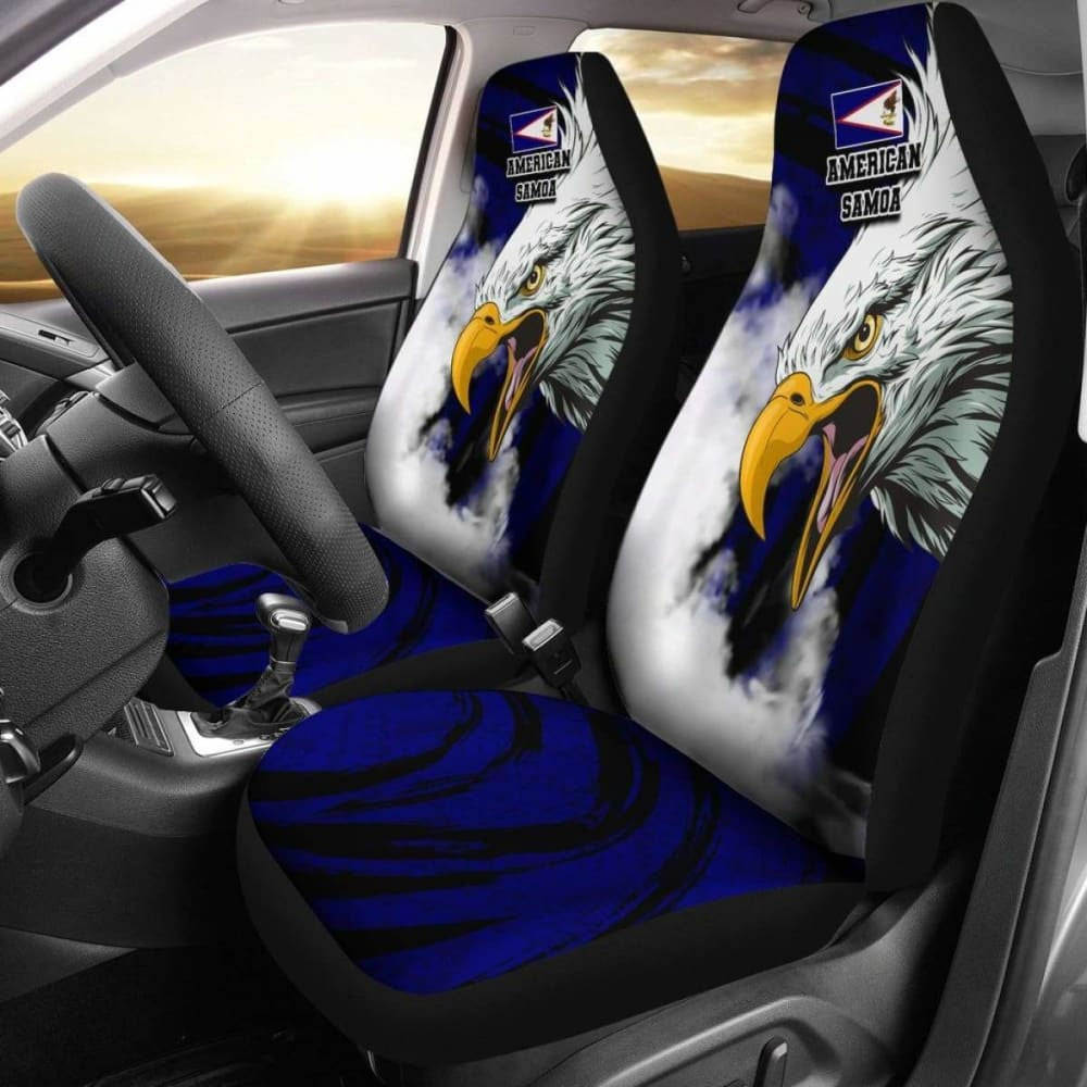 American Samoa Car Seat Covers Bald Eagle Powerful