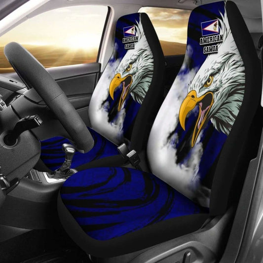 American Samoa Car Seat Covers Bald Eagle Powerful