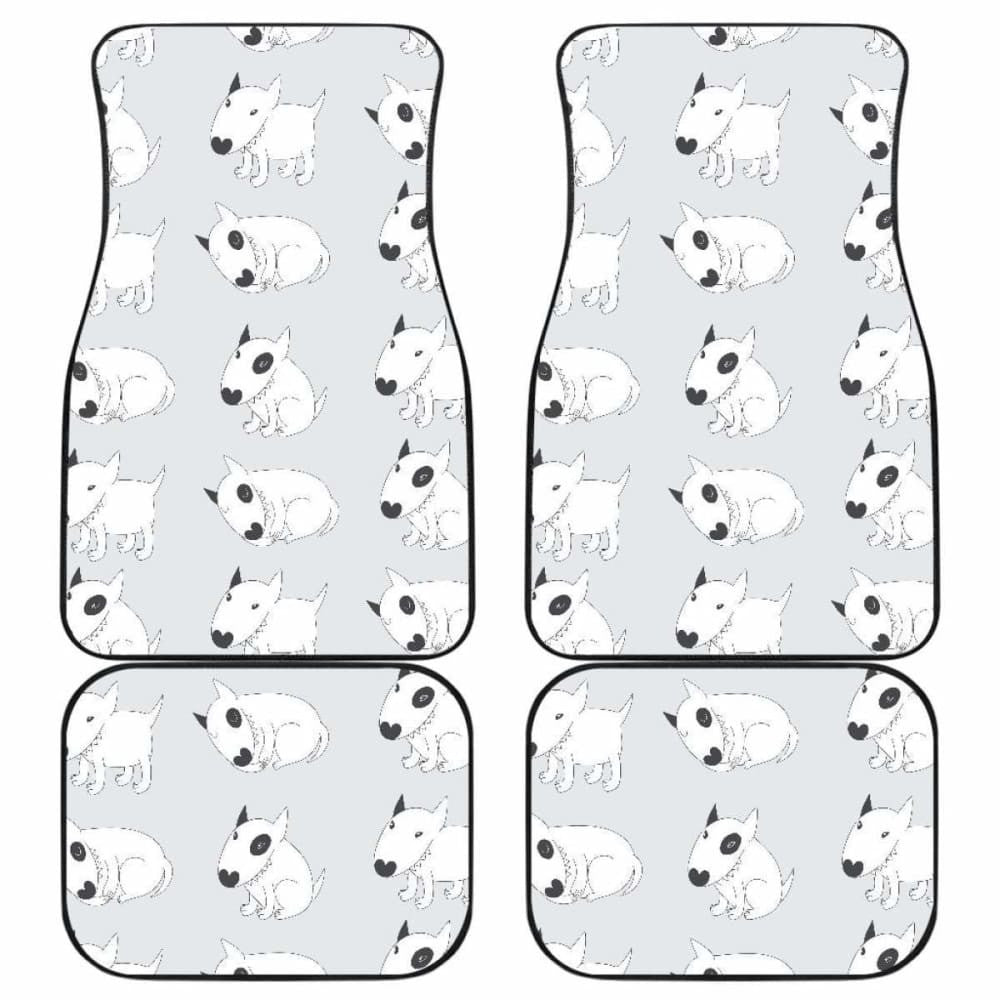 Bull Terrier Pattern Print Design  Front And Back Car Mats