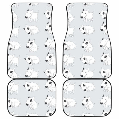 Bull Terrier Pattern Print Design  Front And Back Car Mats
