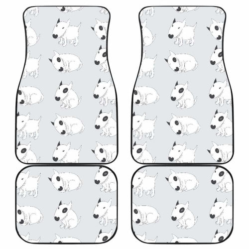 Bull Terrier Pattern Print Design  Front And Back Car Mats
