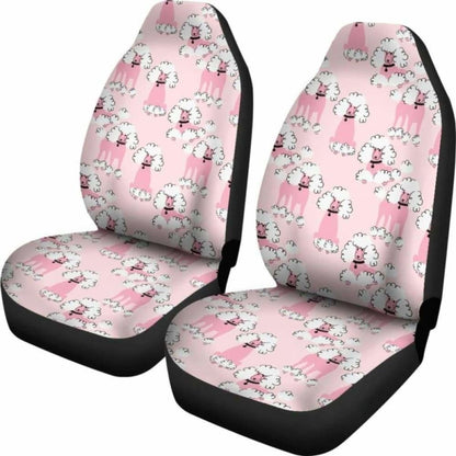 Poodle Pink Color Patterns Car Seat Covers