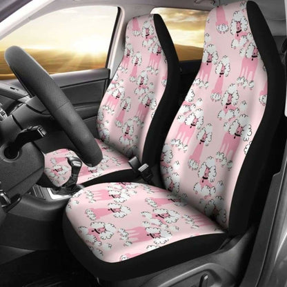 Poodle Pink Color Patterns Car Seat Covers